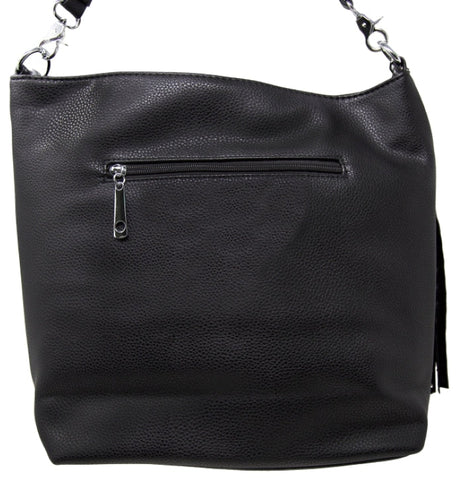 Rhinestone Block Design Hobo Handbag