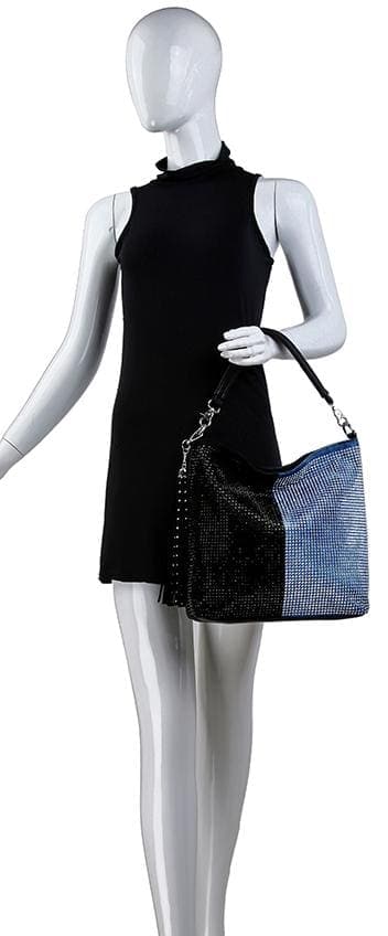 Two Tone Sparkle Hobo Handbag