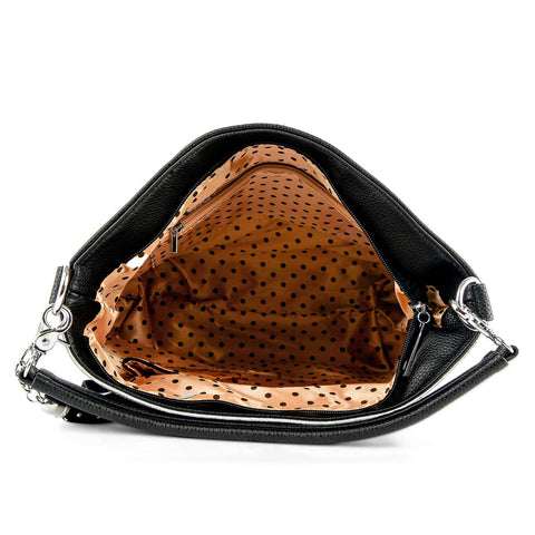 Rhinestone Wave Layered Hobo Handbag