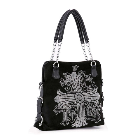 Dazzling Rhinestone Cross Shoulder Bag