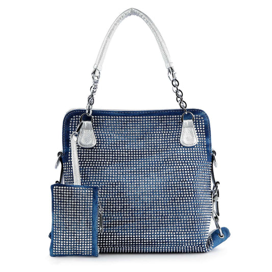 Rhinestone Covered Accessorized Shoulder Bag