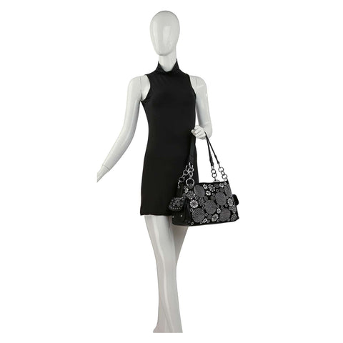 Unique Rhinestone Pattern Fashion Handbag