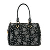 Rhinestone Skull Covered Locked Satchel Handbag