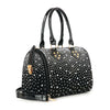 Glamorous Rhinestone Covered Locked Satchel Handbag