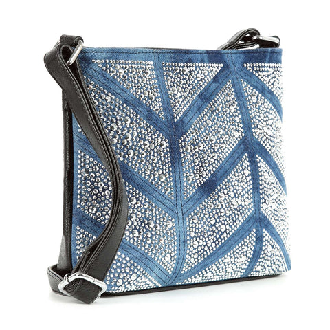 Rhinestone Grid Patterned Crossbody Sling