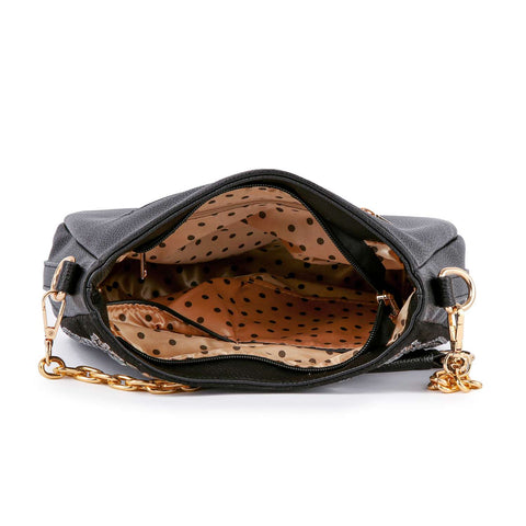 Intricate Rhinestone Design Hobo Handbag