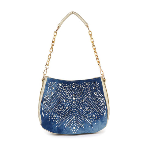 Intricate Rhinestone Design Hobo Handbag