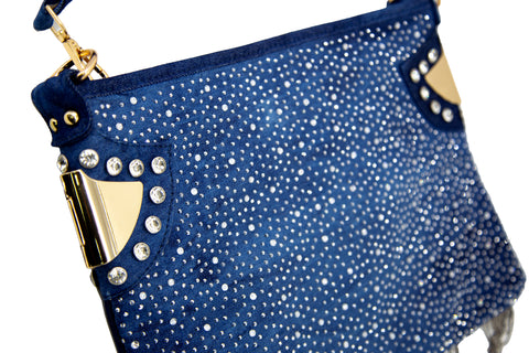 Bling And Beaded Fringe Hobo Handbag