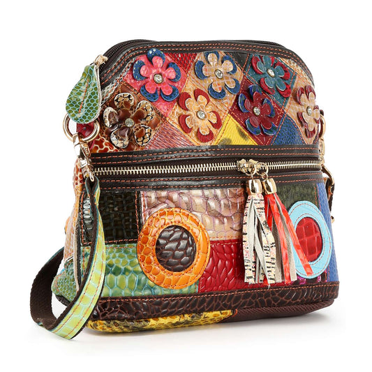 Genuine Leather Colorful Crossbody Sling