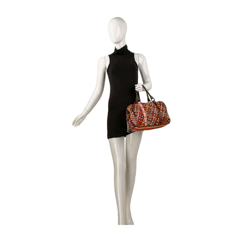 Genuine Leather Woven Large Satchel