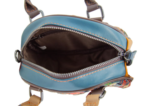 Genuine Leather Woven  Petite Hand Tote