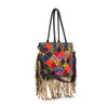 Genuine Leather  Patchwork Fringe Tote