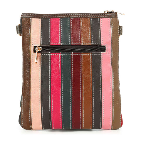 Geometric Style Genuine Leather Crossbody Sling