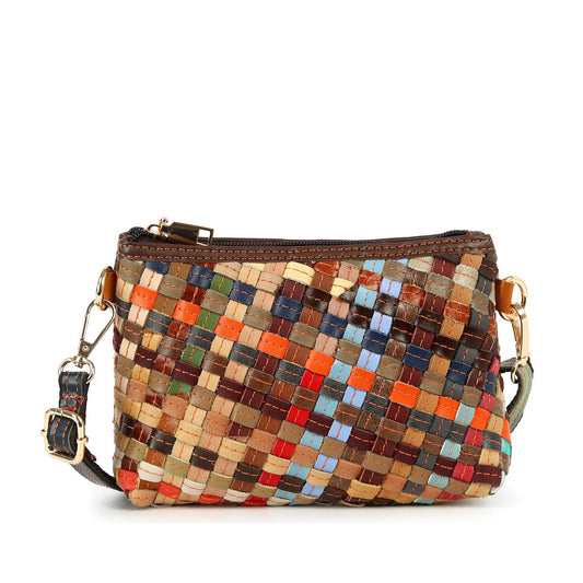 Woven Genuine Leather Shoulder Bag