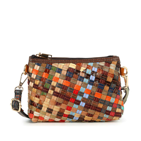Woven Genuine Leather Shoulder Bag