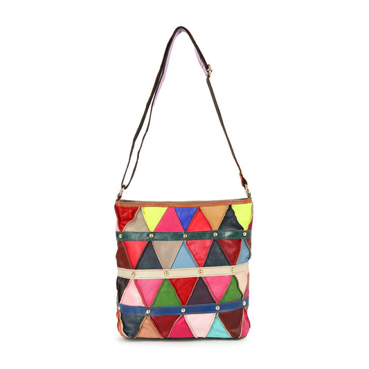 Colorful Genuine Leather Crossbody Sling