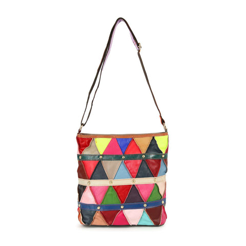 Colorful Genuine Leather Crossbody Sling