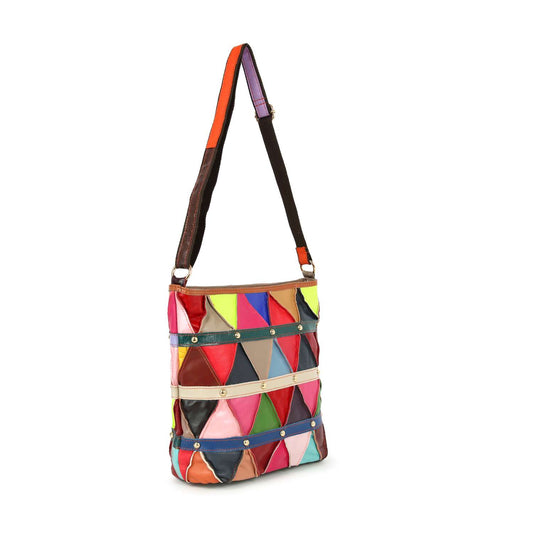 Colorful Genuine Leather Crossbody Sling