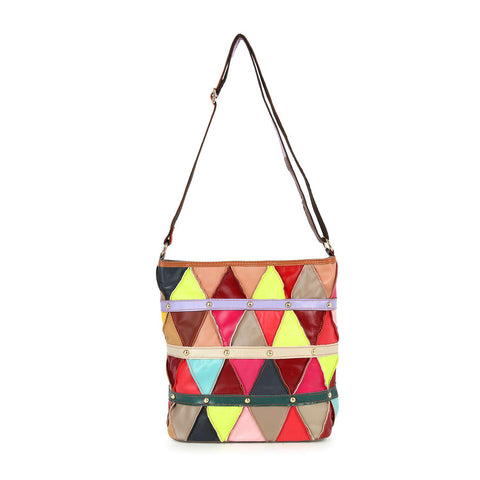 Colorful Genuine Leather Crossbody Sling