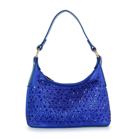 Rhinestone Patterned Petite Hobo Handbag