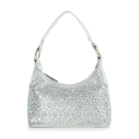 Rhinestone Patterned Petite Hobo Handbag