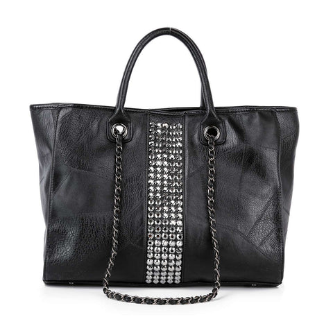 Stunning Rhinestone Accented Tote Handbag