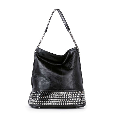 Stunning Rhinestone Accented Hobo Handbag