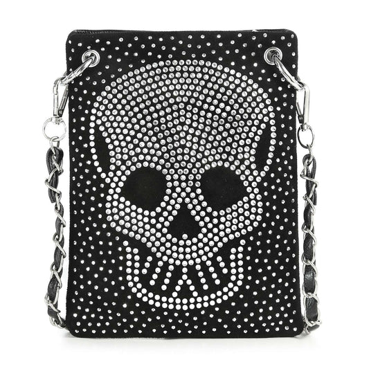 * New Size* Skull Design Rhinestone Petite Crossbody Sling