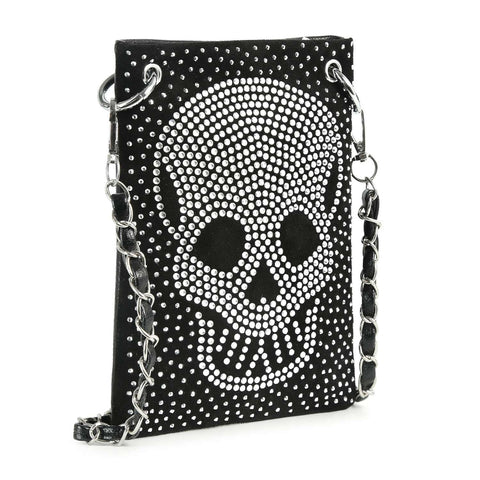 * New Size* Skull Design Rhinestone Petite Crossbody Sling