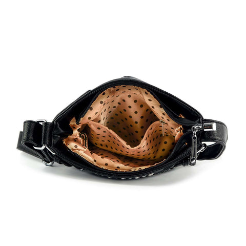 Cat Design Rhinestone Crossbody Sling