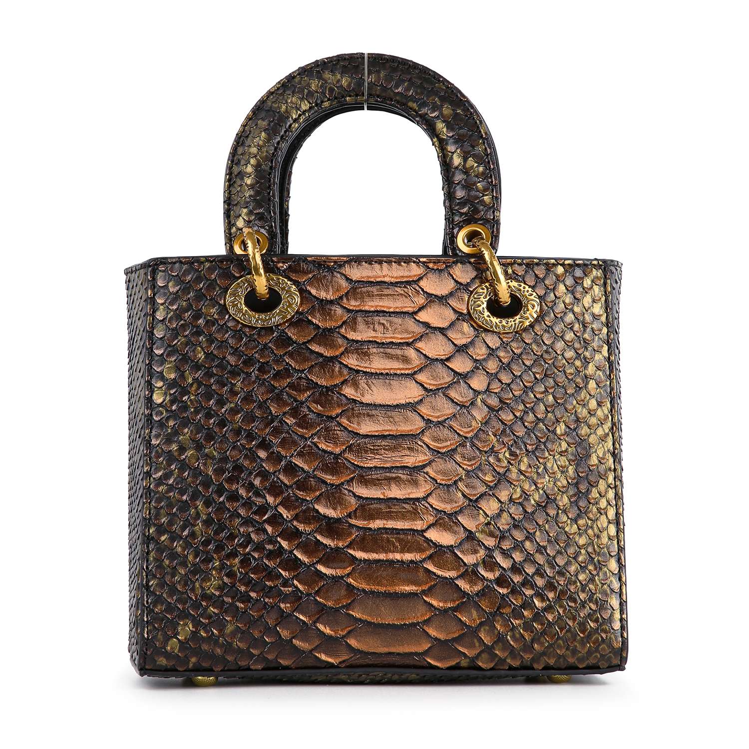 Elevate your collection with the Colored Stone Grid Pattern Tote Handbag, featuring a chic grid design, gold hardware, dual handles, and a luxurious shine—perfect for adding glam to your faux leather accessories.