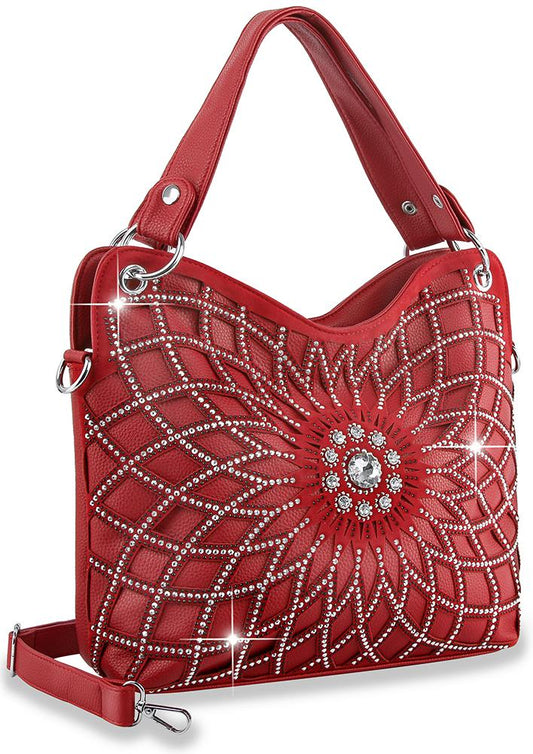 Rhinestone Design Layered Handbag