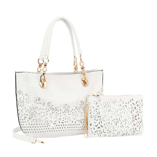 Rhinestone Accent Accessorized Handbag Set