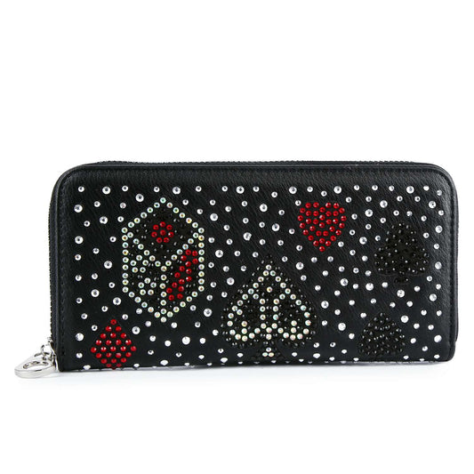 Rhinestone Gaming Accordion Wallet