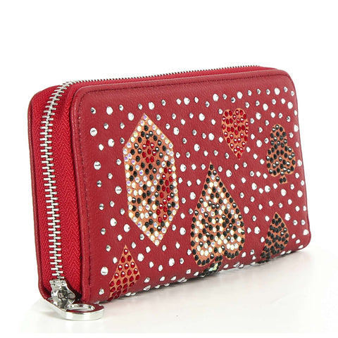 Rhinestone Gaming Accordion Wallet