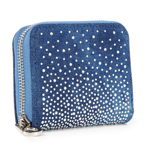 Rhinestone Ombre Design Petite Zip Around Wallet