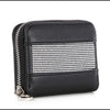 Rhinestone Design Petite Zip Around Wallet