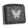 Rhinestone Butterfly Design Petite Zip Around Wallet