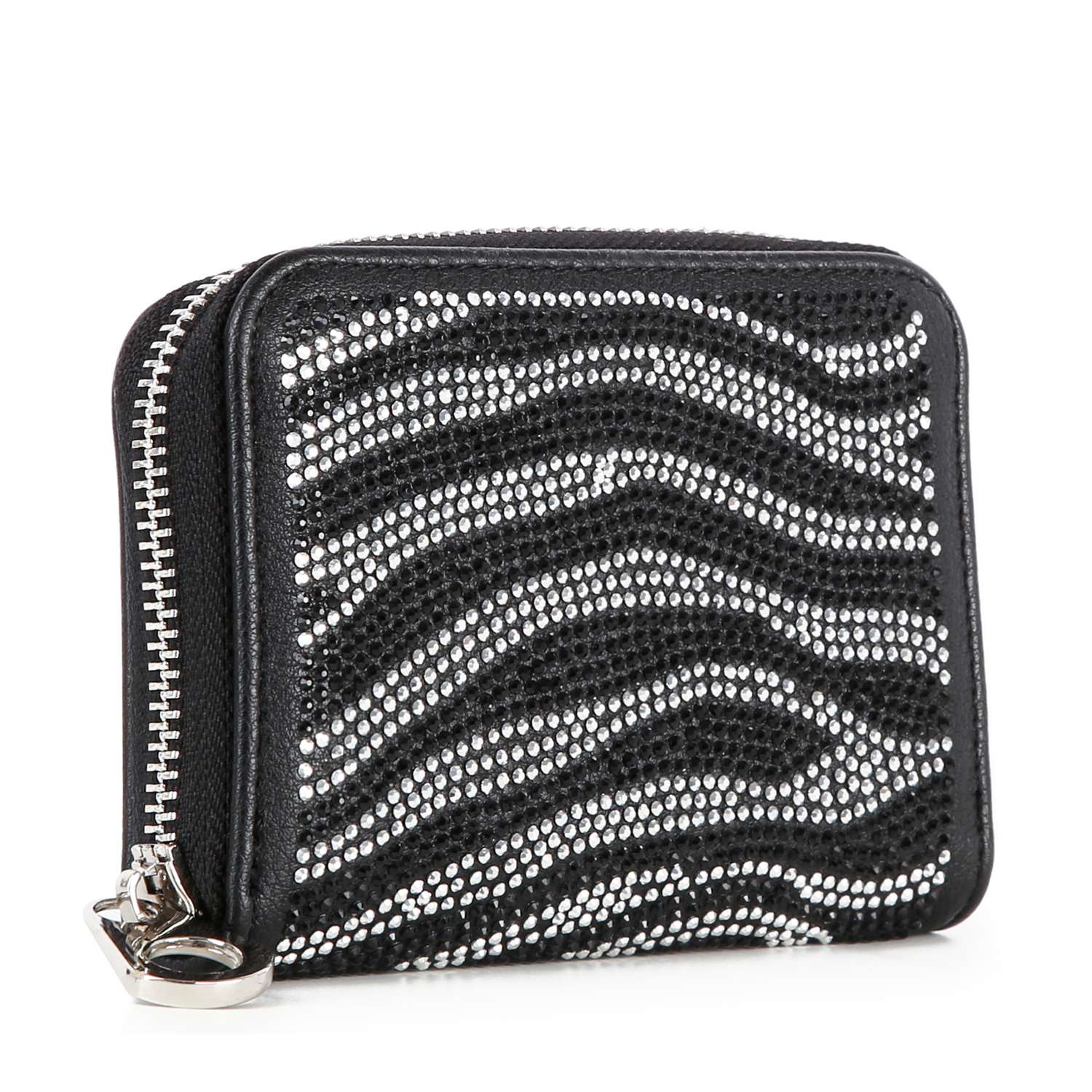 Rhinestone Design Petite Zip Around Wallet – handbagexpress