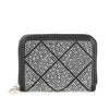 Rhinestone Design Petite Zip Around Wallet