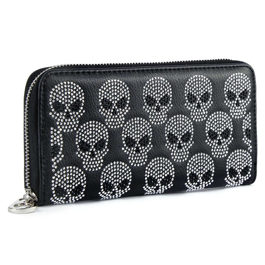 Rhinestone Skull Pattern Bling Wallet