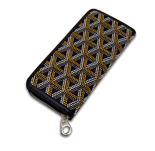 Colored Rhinestone Design Accordion Wallet