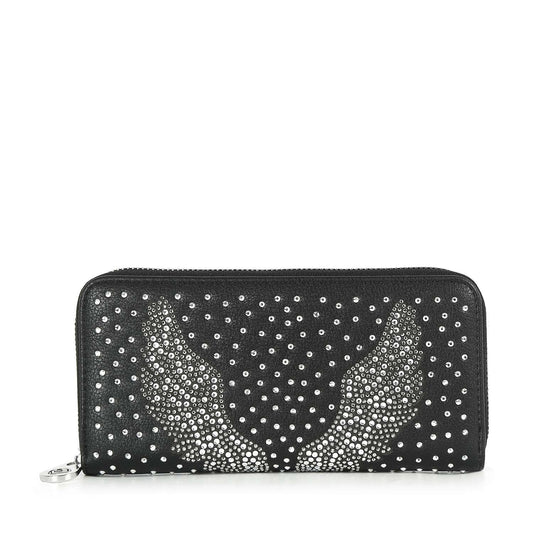 Rhinestone Wing Design Accordion Wallet