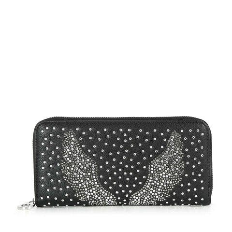 Rhinestone Wing Design Accordion Wallet