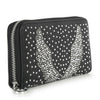 Rhinestone Wing Design Accordion Wallet
