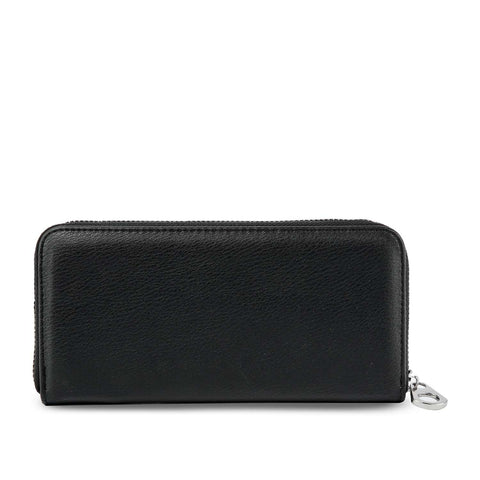 Rhinestone Twin Skull Design Accordion Wallet