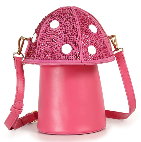 Whimsical Sparkling Mushroom Crossbody
