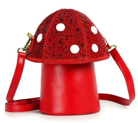 Whimsical Sparkling Mushroom Crossbody