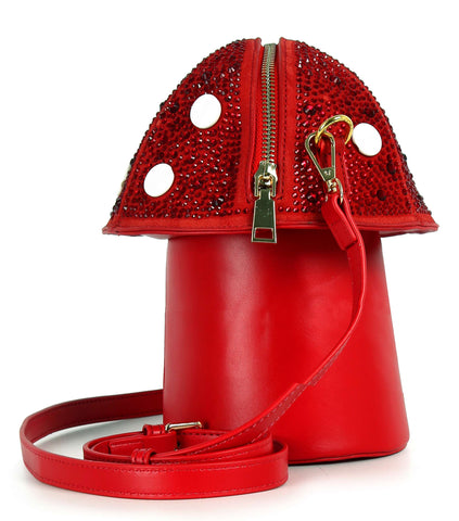 Whimsical Sparkling Mushroom Crossbody