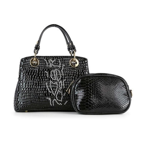 Snake Embossed Hand Tote Set